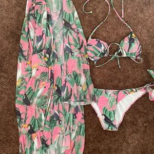 3piece tropical bikini